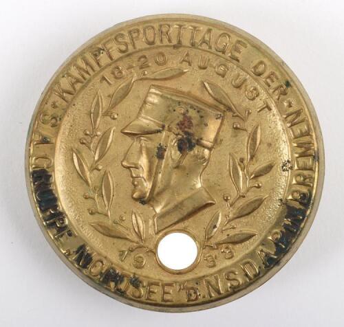 Third Reich SA Sports Event Day Badge for SA Gruppe Nordsee and NSDAP in Bremen