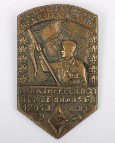 Third Reich Hitler Youth Rally / Day Badge Gunzenhausen 12th & 13th Mai 1934