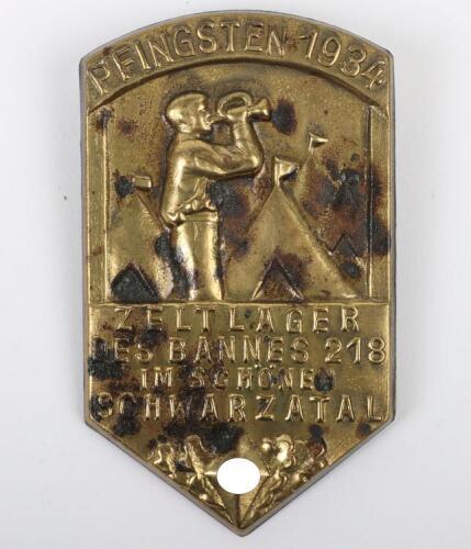 Third Reich Hitler Youth Bann 218 1934 Day Badge