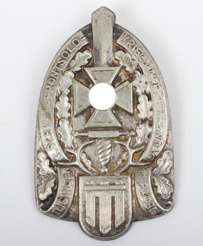 Third Reich War Veterans Thuringen Rally Day Badge 1935