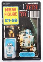 Palitoy General Mills Star Wars Return of The Jedi Tri Logo R2-D2 with green pop up light sabre