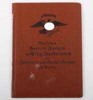 Third Reich Berlin State Official Industry Pass Book