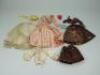 Three silk gowns for early wooden doll, - 2