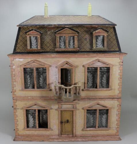 A Christian Hacker three storey dolls house, German circa 1900,