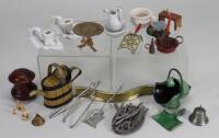 A small collection of dolls house miniatures,