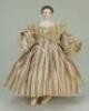 Miniature/dolls house early glazed china shoulder head doll, German mid 19th century,