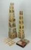 Two sets of ABC pictorial stacking cubes, German 1890s, - 2