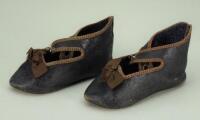 Pair of size 11 brown leather Bebe Jumeau doll shoes,