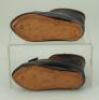 Pair of size 10 brown leather Bebe Jumeau doll shoes with Bee mark, - 2