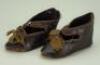 Pair of size 10 brown leather Bebe Jumeau doll shoes,