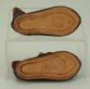 Pair of size 6 brown leather Bebe Jumeau doll shoes with Hot Air Balloon mark, - 2