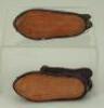 Pair of size 5 brown leather Bebe Jumeau doll shoes with Bee mark, - 2