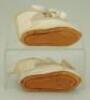 Pair of size 5 cream leather Bebe Jumeau doll shoes, - 2