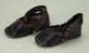 Pair of brown leather French Bebe doll shoes,