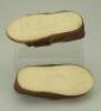 Pair of Eugene Alart brown leather French Bebe doll shoes, - 2