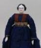 Early glazed china shoulder head doll, German, circa 1860s,