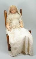 A good signed Pierotti poured wax shoulder head baby doll, English circa 1860,