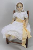 Lucinda Boyd a large poured wax shoulder head doll, probably Meech, English circa 1860,