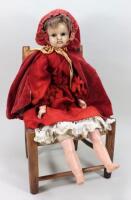 A wax over composition shoulder head doll, German circa 1860,