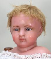 A good signed Pierotti poured wax shoulder head baby doll, English circa 1860,