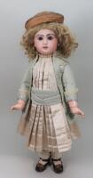 Tete Jumeau bisque head Bebe doll, size 10, French circa 1890,