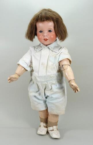 Large S.F.B.J 247 bisque head character toddler doll, French circa 1910,