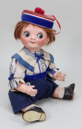 A rare and large Gebruder Heubach Einco bisque head ‘Googly’ doll, German circa 1918,