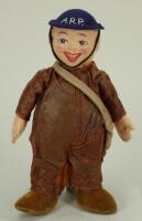 Rare Merrythought Second World War A.R.P (Air Raid Precautions) felt doll,