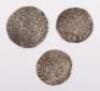 Edward I penny, Edward II penny and Edward III halfgroat