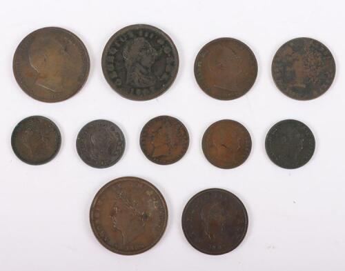 A group of William IV, George III and George IV copper coinage