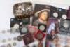 A mixed selection of coins including Cartwheel twopenny, 1918 One Rupee - 2
