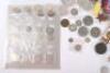 A mixed selection of coins including Cartwheel twopenny, 1918 One Rupee - 6