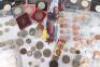 A mixed selection of coins including Cartwheel twopenny, 1918 One Rupee - 8
