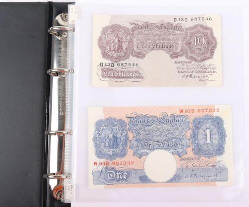A good selection of GB banknotes including Peppiatt 1940 Ten Shillings (B251) serial D13 aEF, O.Brian Five Pounds (B280) serial D96 about UNC