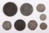 Mixed lot of hammered and milled coisn including Elizabeth I Sixpences, John Penny, Edward groat, William and Mary Threepence (drilled)