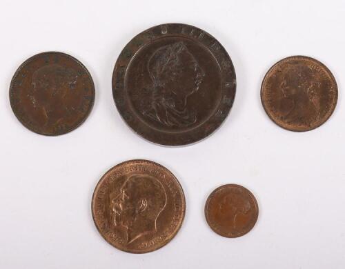 Various copper coinage of George III, Victoria and George V in high grade
