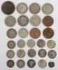 A group of coins including, John Penny, 1932 Florin, 1936 Halfcrown, 1937 Crown