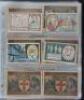 A folder of mostly German banknotes, including 1908 Reichsbanknote, 1910 1000 Reichsbanknote - 4