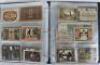A folder of mostly German banknotes, including 1908 Reichsbanknote, 1910 1000 Reichsbanknote - 6