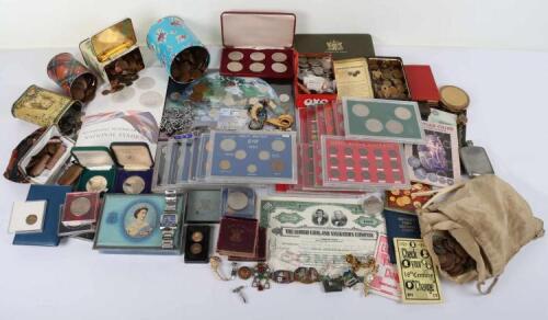 A large selection of modern commemorative and foreign currency