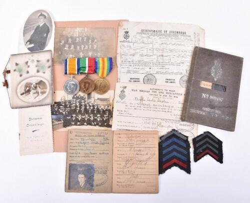 WW1 Merchant Fleet Auxiliary Medal and Paperwork Grouping