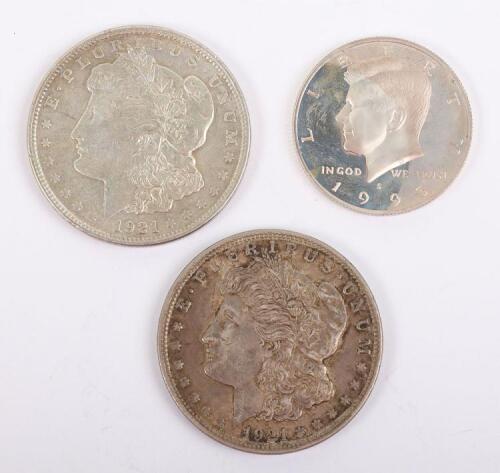 USA, Morgan Dollar, two 1921