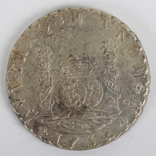 Spain, Philip V, 8 Reales, 1738, Mexico, 8 over 7
