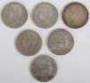 Spain, six 5 Pesetas coins, 2x1870, 3x1871 and 1876