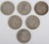 Spain, six 5 Pesetas coins, 2x1870, 3x1871 and 1876 - 2