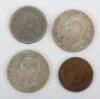 Four Canada prooflike coins, 2x1951 25 Cents, 1947 5 Cents and 1961 1 Cent - 2