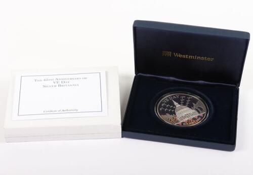 Elizabeth II, Britannia VE Day 65th Anniversary, 5oz silver coin