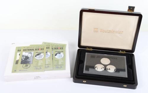 National Service six silver coin set