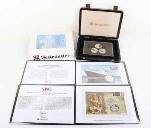 Douglas Bader 3 coin silver set, with two silver coin covers