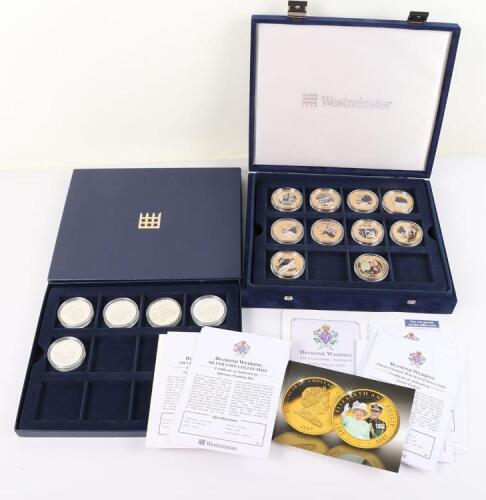 Five silver coins of the Diamond Wedding Collection